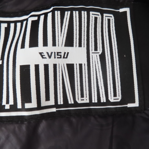 womens evisu kuro Robotic Floral Embroidered Padded Denim Jacket XS - Picture 7 of 12